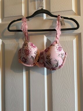 La vie en Rose floral Pink Lace-Trim bra 32DD